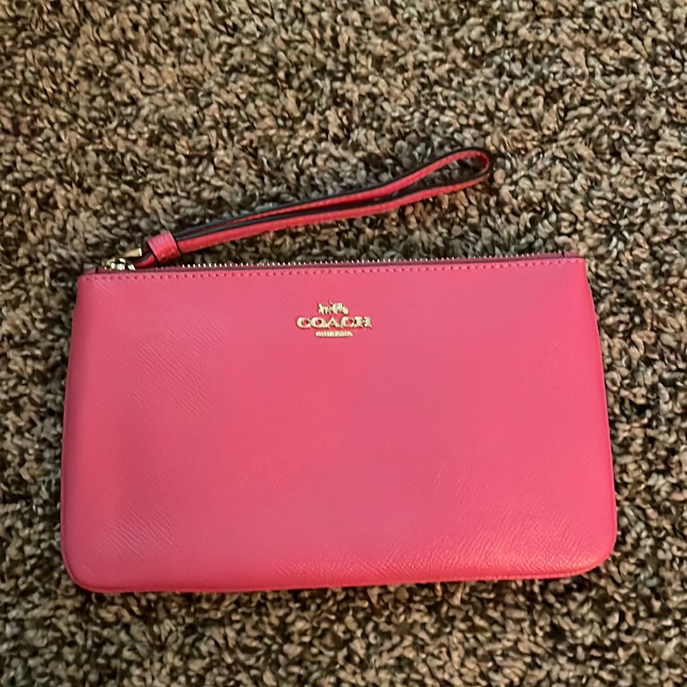 Pink coach wristlet